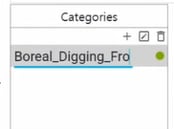 Entering "Boreal_Digging_Frog" in categories pane